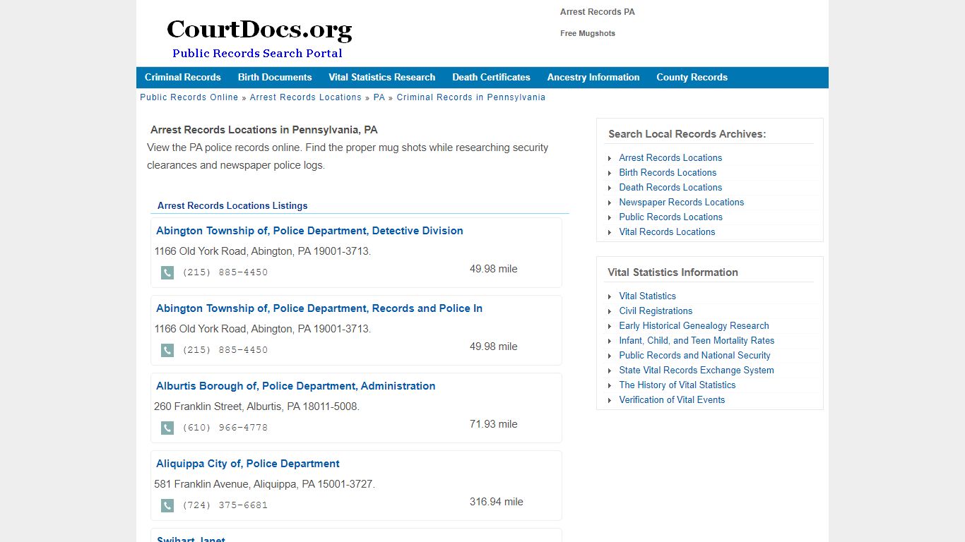 Arrest Records PA - Free Mugshots - CourtDocs.org